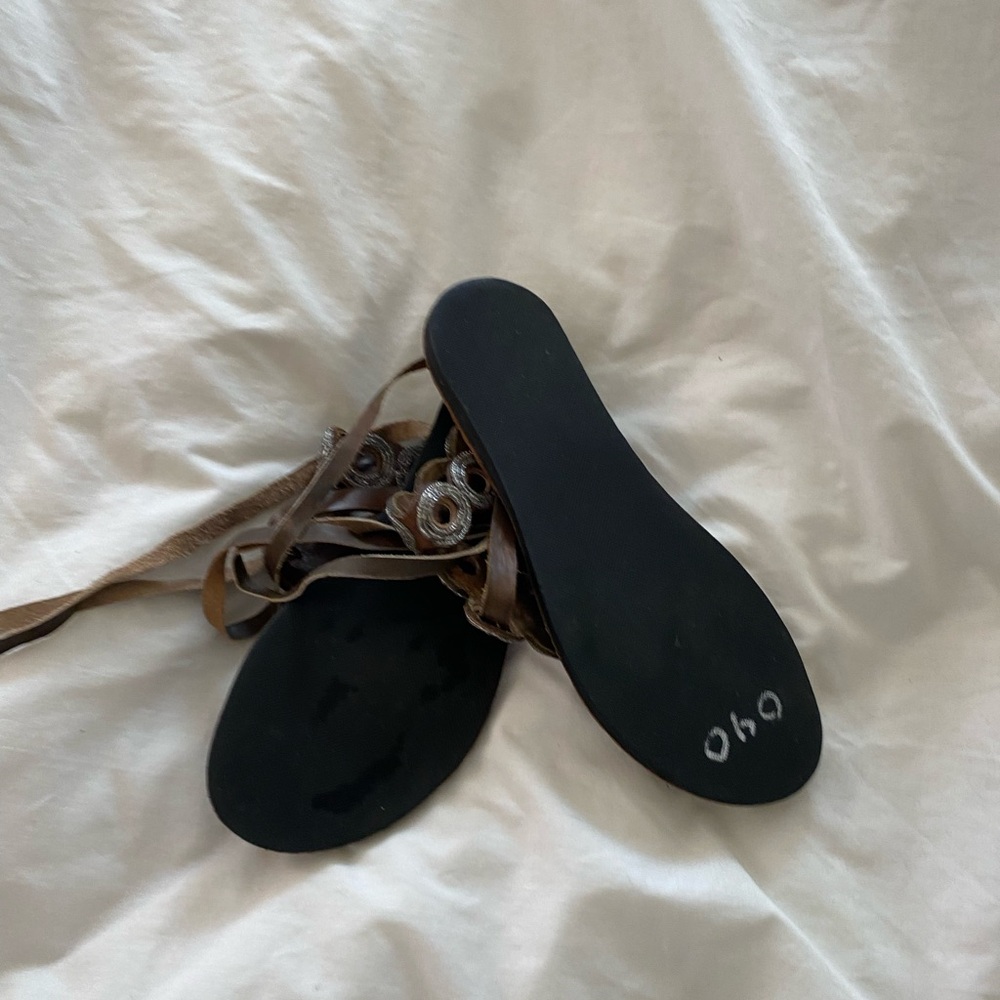 Anthropologie Laidbacklondon hand crafted Artisan beaded T-strap Sandals s:41/10 - Picture 8 of 11